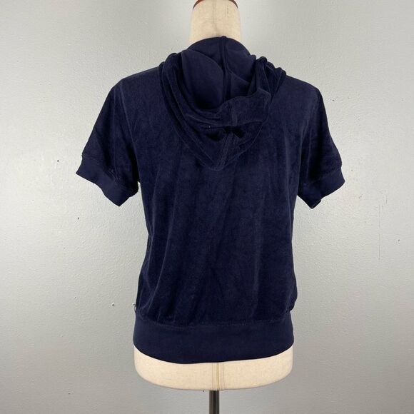 NWT St John’s Bay Navy Short Sleeve Full Zip Hoodie Size S - Picture 4 of 7